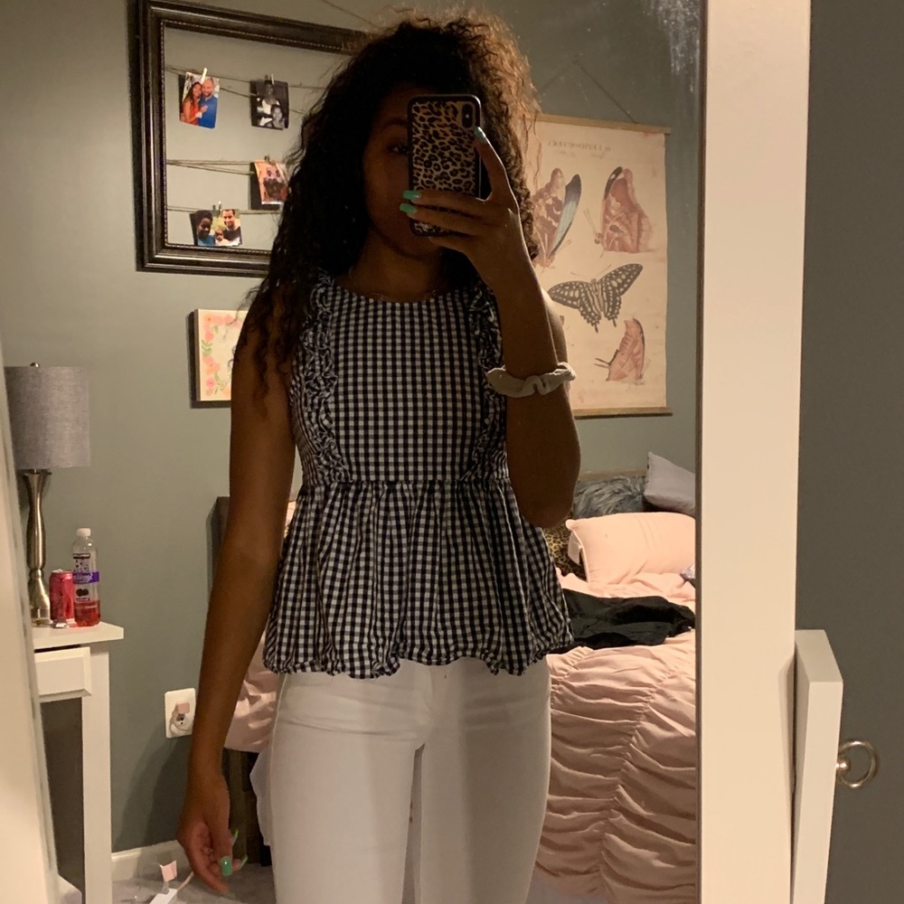 Zara Gingham Top